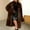 *Brown, variant on ClodeEU Women's Winter Long Faux Fur Jacket,Long Sleeve Notched Lapel Open Frong Plush Cardigan Coffee,Womens Plus M