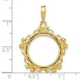 thumbnail image 2 of FJC Finejewelers 14 kt Yellow Gold Polished Flower Blossom 16.5mm Prong Coin Bezel Pendant, 2 of 6