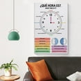 thumbnail image 3 of TELLING TIME, Spanish Language, Educational, What Time Is It, Teaching Tool, Classroom Decor Canvas Poster Bedroom Decor Sports Landscape Office Room Decor Gift, 3 of 7
