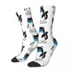 thumbnail image 4 of Calcetines de moda para hombre con diseño de pingüino y gato, calcetines largos con puntadas, calcetines para parejas, talla 37-45, 4 of 5