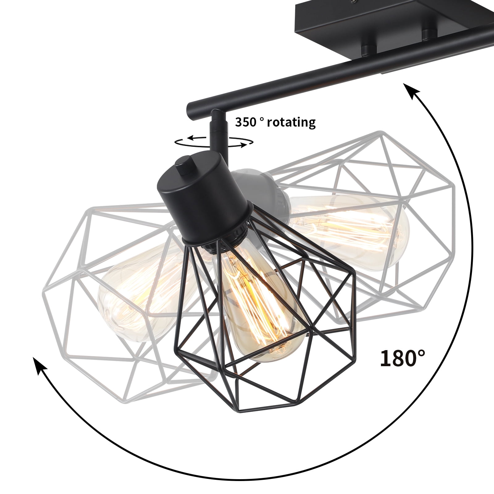 SEEBLEN 15.2" Dimmable Adjustable 2-Light Hallway Ceiling Flush Mount Light