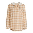 thumbnail image 3 of Time And Tru Women's Hooded Flannel, 3 of 5