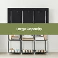 thumbnail image 2 of LEDREM Closet Organizer with Cover Fabric Storage, Large Wardrobe with 3 Hanging Rods & 4 Side Pockets, Easy Tool-Free Assembly, For Bedroom/Living Room, 2 of 8