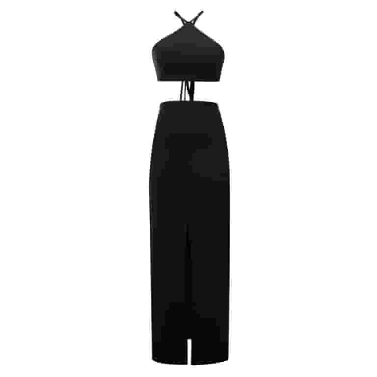 【PORTERNA】Must slit long one piece SDJMa Sexy 2 Piece Outfits Dress Women Sexy Solid Color