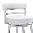 thumbnail image 2 of Madrid 26" Counter Height Swivel White Faux Leather and Brushed Stainless Steel Bar Stool, 2 of 10