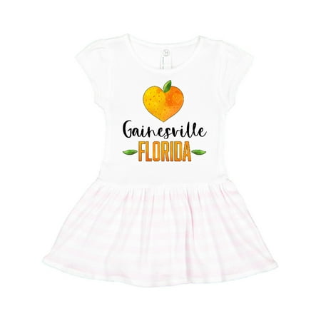 

Inktastic Gainesville Florida Orange in Heart Gift Toddler Girl Dress
