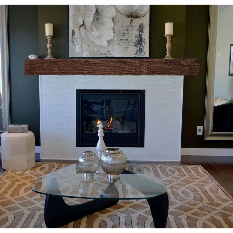 Ekena Millwork 8H x 12D x 84W Riverwood Faux Wood Fireplace Mantel,  White Washed - Walmart.com