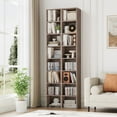 thumbnail image 3 of Homfa 8-Tier Wood Bookcase,71''Tall Storage Cube Organizer with Adjustable Shelves for Living Room Bedroom,2PCS,Dark Oak, 3 of 8