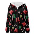thumbnail image 4 of Women Sweatshirts Zip Up Hoodie Casual Loose Fit With Printed Graphic For Outdoor Streetwear Fashion Women’s Sweatshirt Black 3XL, 4 of 5