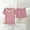 Pink, variant on Womens Comfy Pajamas Sets Lace Short Set V Neck Short Sleeve Tops and Comfy Wide Leg Shorts Trendy 2 Piece Sleepwear