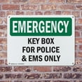 thumbnail image 4 of (2 Pack) Key Box For Police And EMS Only! OSHA Emergency Sign 18 Inch X 12 Inch Plastic Sign, Weather Resistant, UV Protected for Workplace, Business, and Construction Site, Made in the, 4 of 8