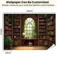 thumbnail image 3 of Peel and Stick Wallpaper Vintage Bookshelf Medieval Art Books Plant Floral Retro Library Modern Art Wall Mural Decor Self Adhesive and Removable 100in x 144in, 3 of 8