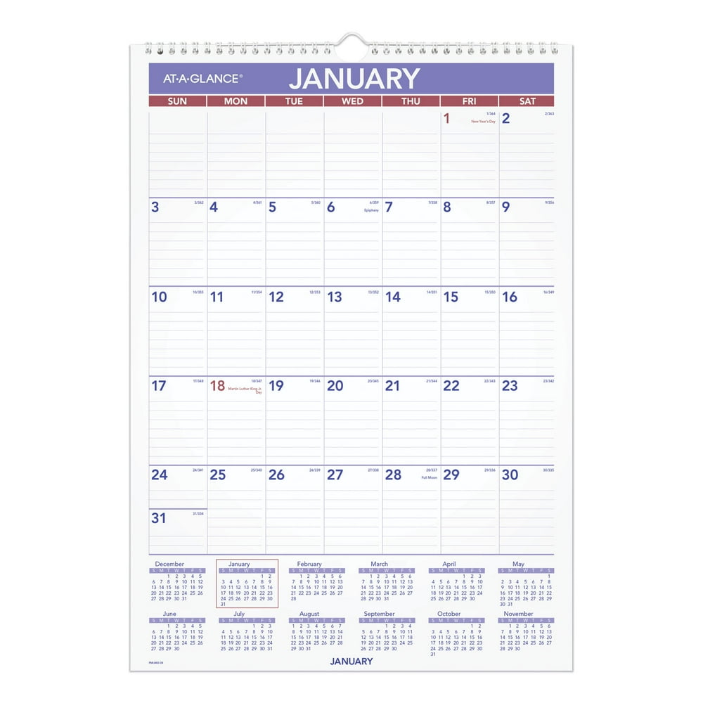 ATAGLANCE Erasable Wall Calendar, 12" x 17", White, 2021 Walmart