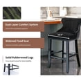 thumbnail image 6 of EHANCIS Set of 2 Counter Height Bar Stools, Modern Velvet Upholstered Counter Chair with Backrests, Home Kitchen Island Leisure Chairs with Solid Wood Legs(Black ), 6 of 6