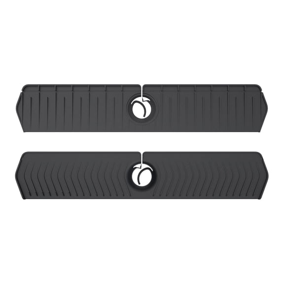Kitchen Sink Faucet Mat, 2026 New Foldable Faucet Mat for Kitchen Sink,Silicone Faucet Guard & Draining Mat Keep Countertops Dry Splash Guard(6"×30",Black)
