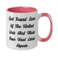 thumbnail image 2 of God Found Some Of The Hottest Girls. Two Tone 11oz Mug, Real estate agent Cup, Unique Gifts For Real estate agent from Coworkers, Coffee mug, Tea mug, 2 of 2