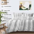 thumbnail image 3 of King 4 Piece Bedding Set Black White Stripes Triangles Boho Style Soft Breathable Duvet Cover and Pillowcase, Geometric Abstract Art Duvet Cover Set Bed Sheets for Bedroom Dormitory Guest Room, 3 of 9