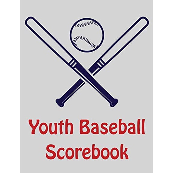 Youth Baseball Scorebook: 100 Scorecards For Baseball and Softball (Paperback)
