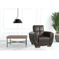 thumbnail image 3 of HomeRoots 521345 38 x 36 x 35 in. Brown Faux Leather Tufted Convertible Chair, 3 of 3