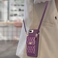 thumbnail image 6 of Dteck Wallet Case for iPhone 8 Plus/iPhone 7 Plus, Cute Luxury Bag Design, Elegant Purse Flip Card Pouch Cover Soft PU Leather Case with Shoulder Strap,Deep Purple, 6 of 6