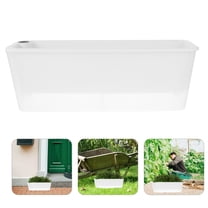 Soimiss Outdoor Rectangle Planter Box Plastic Self Watering System for Garden Balcony and Windowsill