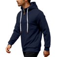 thumbnail image 5 of Mens Fleece Quarter Zip Pullover Hoodies for Men Long Sleeve Casual Hoodies Drawstring Fashion Sweatshirt, 5 of 9