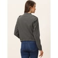 thumbnail image 4 of Chaqueta Corta Motera Allegra K Cuello Alto Cremallera Mujer Gris Oscuro XS, 4 of 5