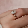 thumbnail image 4 of 3 Carat Radiant Moissanite Solitaire Engagement Ring with Hidden Halo in Gold, 4 of 5