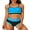 Blue1, variant on Scoop Neck Bikini Sets for Womens Adjustable Straps Bathing Suit High Waisted Two Piece Swimsuit
