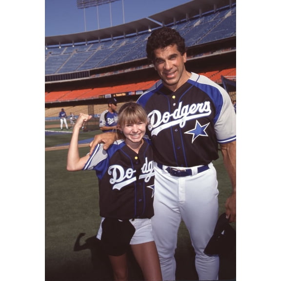 Beverley Mitchell & Lou Ferrigno In Dodger Uniforms Hollywood Stars Night Photo Print (16 x 20) - Item # CPA1411