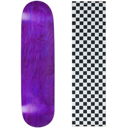 skateboard deck pro 7-ply canadian maple stained purple with griptape 7.5