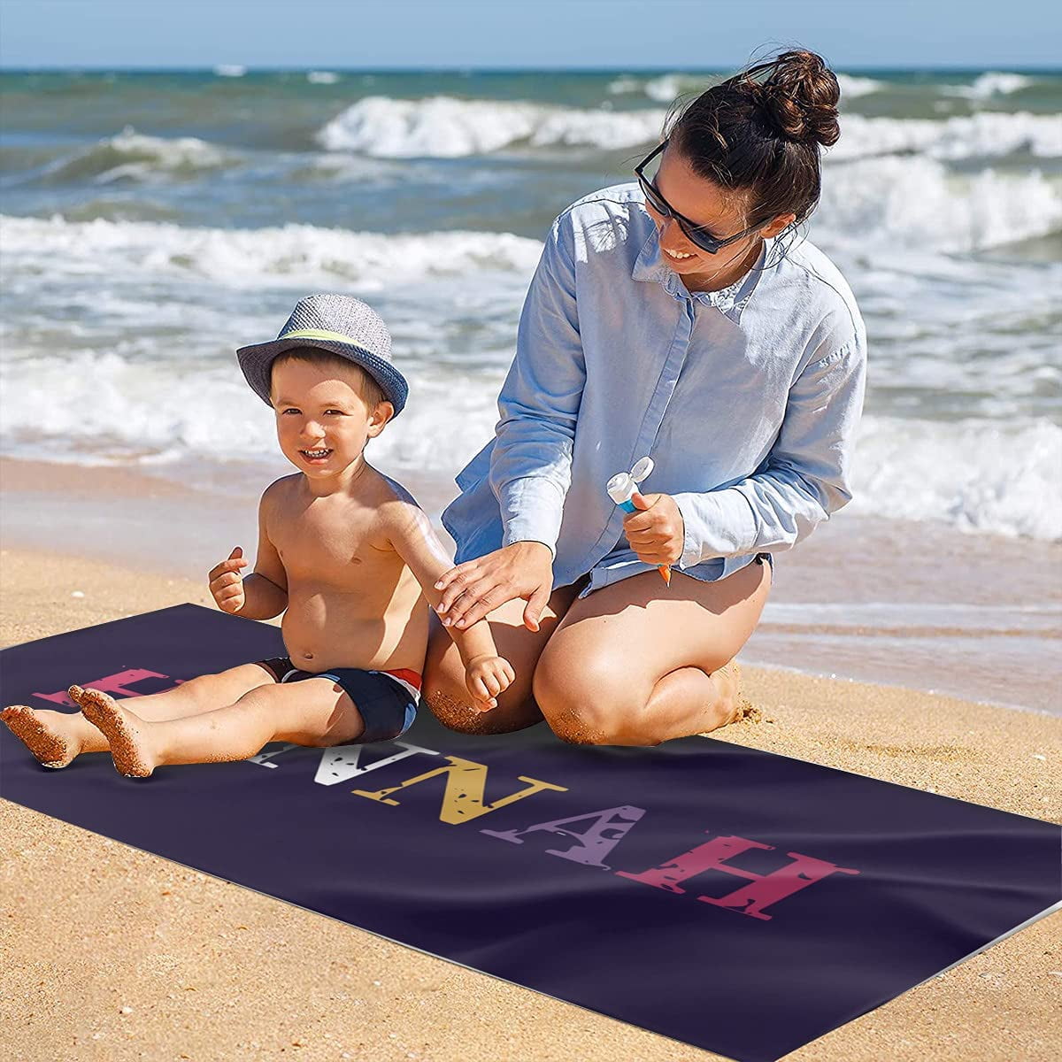 Kids monogrammed beach towels sale