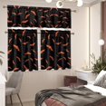 thumbnail image 2 of Halloween Bat Kitchen Curtains and Valances 3 Piece Set,Valance Curtains for Kitchen Windows Halloween Kitchen Curtains Tiers and Valances for Cafe Living Room Window Decoration, 2 of 5