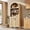 Natural, variant on Memoryfield 5 Tiers Arched Kitchen Pantry Cabinet with Doors, Farmhouse Storage Cabinet for Dining Room, Living Room, Black