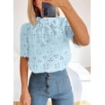 thumbnail image 3 of Blusa de verano PRETTYGARDEN bordada con ojales para mujer, 3 of 7