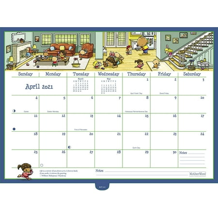DDTB112821 Sept 2020-Dec 2021 Tabbed Version 16-Month MotherWord Ultimate Family Wall Calendar 12 x 21.5 Inches English