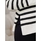 thumbnail image 5 of Suéteres de maternidad para mujeres, camisetas de manga larga, con abertura lateral, rayas, tejido acanalado, cuello simulado, pulóver para el embarazo, XL, blanco, 5 of 6