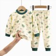 thumbnail image 5 of HCNTES Little Boy Long Sleeve Shirt & Straight Leg Pants Set All-Weather Loungewear Outfits Set Pajamas Sleepwear Pjs for Baby Kids Toddler Boy(A01-AG,5-6 Years), 5 of 5