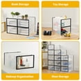thumbnail image 6 of Garvee 12 Pack Clear Plastic Foldable Shoe Boxes, Stackable Shoe Storage Organizers with Lids for Closet, Entryway and Bedroom, Black, 6 of 8