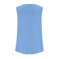 thumbnail image 6 of Htigea Summer Tank Tops for Women Loose Fit Pleated Square Neck Sleeveless Tops Curved Flowy Light Blue,M, 6 of 6