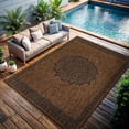 thumbnail image 4 of Outdoor Rug 6x9 Medallion Modern Area Rugs For Indoor And Patios Kitchen Hallway Mats Washable Porch Deck Outside Carpet (medallion 6 X 9), 4 of 9