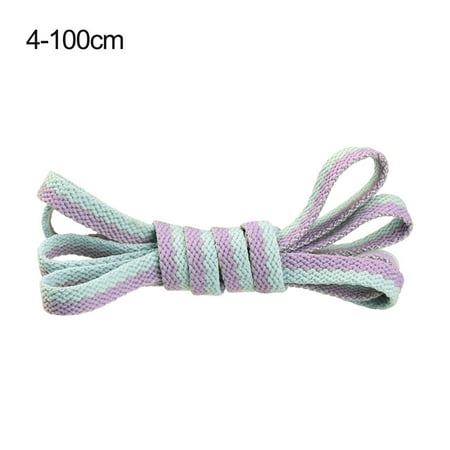 

1 Pair Fashion Drawstring Cross Braiding Strap Two Color Stitching Sneakers Laces Bright Strings Rainbow Shoe Laces Macarone Shoelaces 100CM 4
