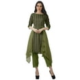 thumbnail image 2 of Moomaya Printed Traditional Clothing Womens Asymmetric Kurti Kurta With Pant Set, 2 of 6