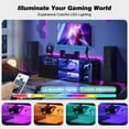 thumbnail image 2 of TV Stand for Living Room, Entertainment Center for TVs up to 65 inch, TV Console Table with Adjustable Shelves, Carbon fiber, 2 of 10