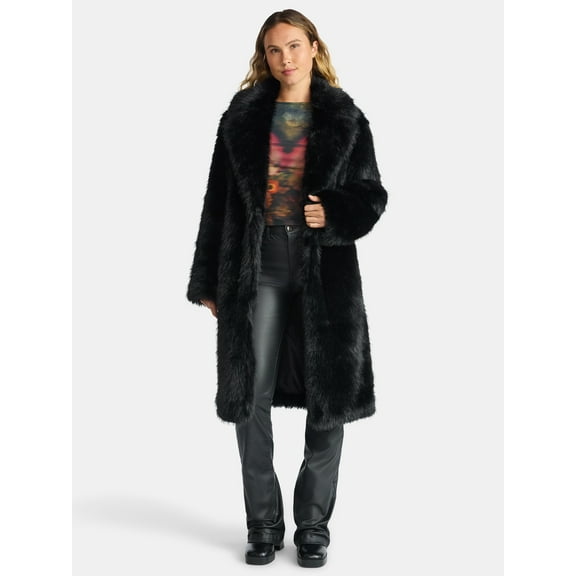 Madden NYC Women's Oversized Faux Fur Coat, Sizes XS-XXXL