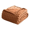 thumbnail image 1 of Manta de piel sintética color caramelo negra para sofá, manta de burbujas gruesa, muy suave y pesada, para cama, dormitorio, sala de estar, sofá estilo granja, 1 of 5