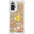 thumbnail image 2 of Case for Xiaomi Redmi Note 10 Pro/Note 10 Pro Max with Creativity Clear Quicksand Glitter Flowing Floating Soft w/Stand Bling Diamond Sparkle Phone Cover for Redmi Note 10 Pro  Golden, 2 of 14