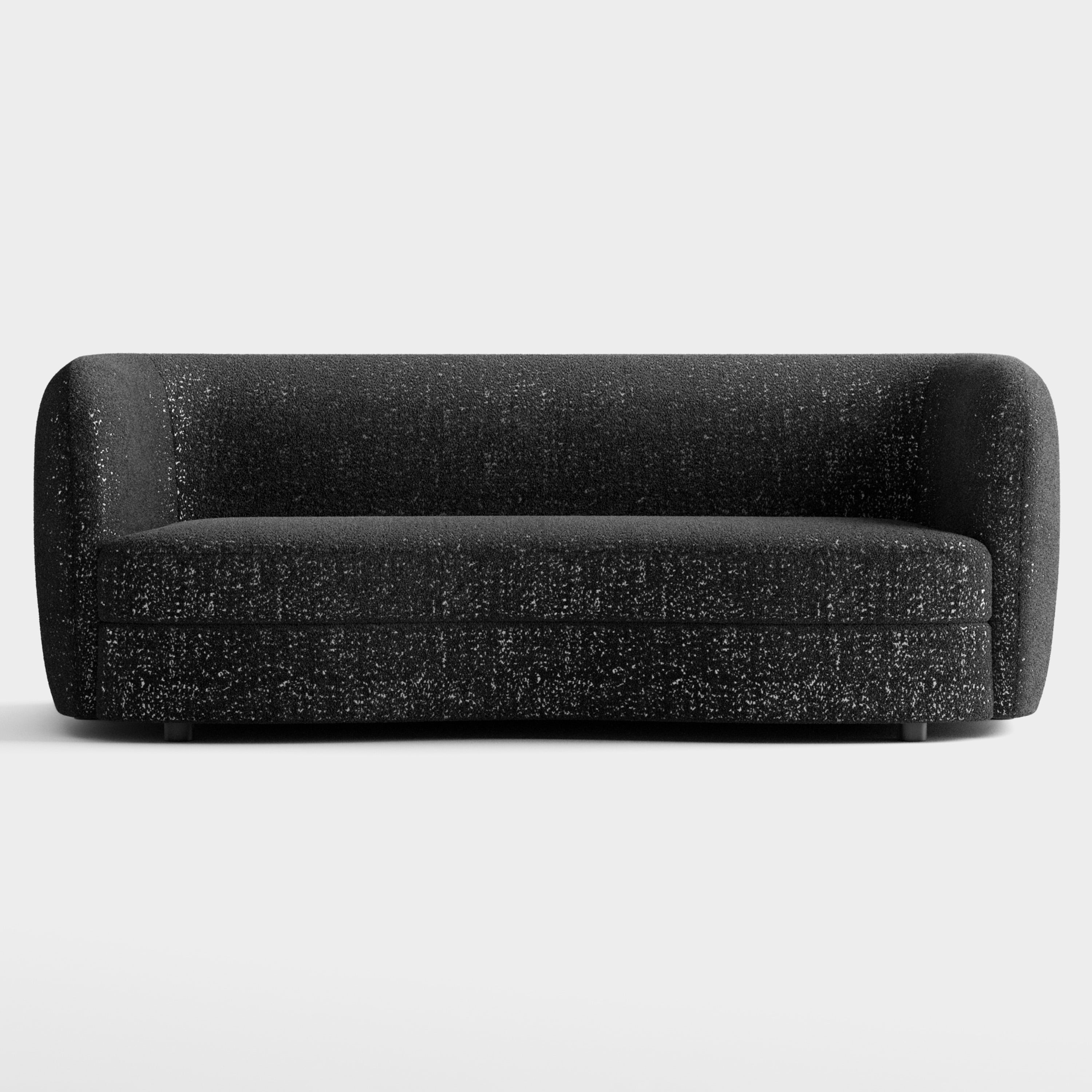Furniture of America Sonya Tuxedo Style Upholstered Boucle Fabric Black Sofa