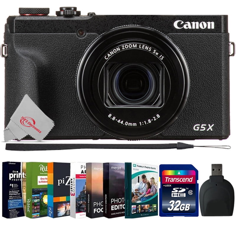 Canon PowerShot G5 X Mark Built-in Bluetooth and Wi-Fi Camera with Photo & Editing Software Bundle -