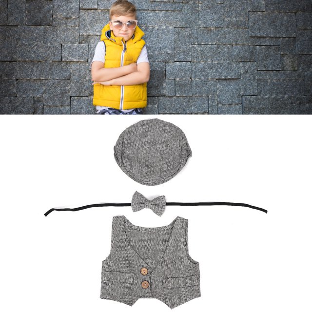 Conjunto De Ropa De Lana De Algodón Para Fotografía Infantil, Chaleco De Tres Piezas Para Un Tamaño Perfecto, Suave Y Cómodo